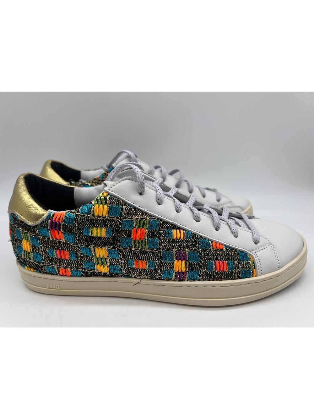 P448 John Malhia Low Top Multicolor Women’s Sneakers Size EUR 39/Us 9 NEW - Picture 1 of 12